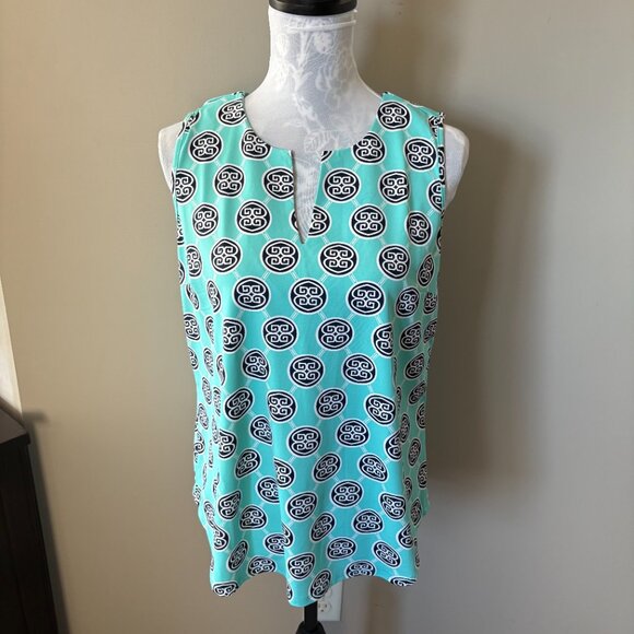 Lulu-B Womens Athletic Top Shirt Blue Golf Sleeveless UPF 50+ Medium - Picture 2 of 4